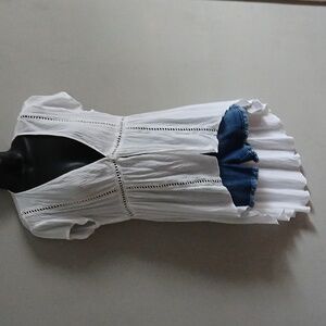 Guess White V-Neck Blouse